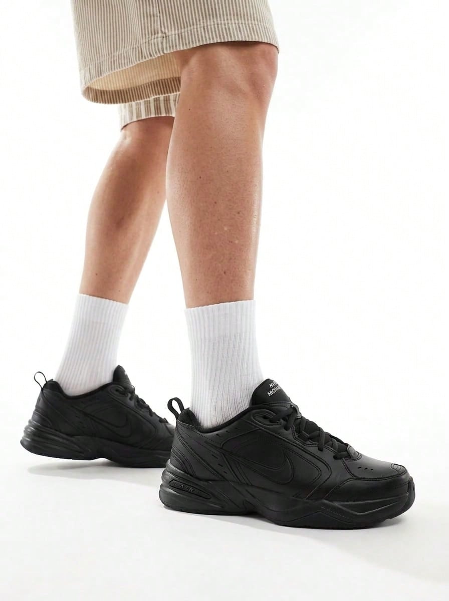 Nike Air Monarch IV Men's Sneakers Black 415445 - Black - View 1