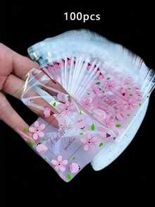 50/100pcs Floral Leaf Self-Sealing Gift Bags, Exquisite Plant Print Transparent Plastic Bags, Easy To Seal And Store, Suitable For Candy, Cookies And Snack Packaging, Perfect For Wedding, Birthday, Graduation And Various Holiday Gift Packaging, Essential Bags For Holiday Cookies And Candy - Multiple Styles - View 11
