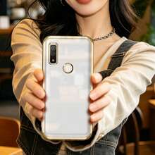 【人気のあるもの】Arrows Alpha F-51B ケース クリア スマホケース 透明 薄型 ソフト TPU 耐衝撃 メッキ加工 ストラップホール付き 軽量 - ゴールド - チェックする 3