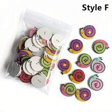 30Pcs Cartoon Animal Wooden Buttons For Sewing & DIY Crafting – Cute Assorted Designs (Cat, Owl, Bear, Snail, Ladybug) – Embellishment For Scrapbooking, Journaling, Clothing Decor, Home Craft Projects. - 30pcs random color - View 14