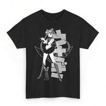 Men's Fashion Printed Casual T-Shirt - Anime Girl T-Shirt, Sizes S-3XL. A Perfect Gift For Friends In Summer And Spring. Unisex Graphic T-Shirts With Exquisite Design, A Summer Essential, Easy To Match, Showcasing Your Style. - 黑色 - 查看 14