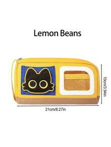 The Cartoon Pencil Case With Cat Decoration Pattern Is Made Of Waterproof Oxford Cloth, Combining Elegant Aesthetics With Ample Capacity. A Cute And Spacious Pencil Case Is The Perfect Choice For Back To School, Office Supplies, And Fun Gifts. - Z - View 13