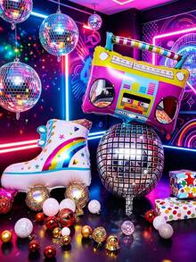 3pcs/Set Skates Speaker Disco Ball, Suitable For Birthday Parties, Themed Events, Party Decorations, Wedding Decorations, Anniversaries, Graduation Ceremonies, School Parties, Graduation Event Decorations, Indoor/Outdoor Party Decorations, Wedding Arrangements, Anniversary Arrangements, Home Decorations - Disco Set - View 1
