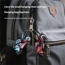 Inertia Flame Motorcycle Toy, Realistic Racing Car Model, Friction Glowing Stunt Motorcycle, Flint Motorcycle Inertia Motorcycle Cool Realistic Mini Racing Car Keychain Pendant Model Decoration Stress Relief - Multicolor - View 5
