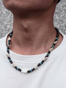 Summer Vacation Wooden Shell Bead Boy's Fashion Beach Handmade Choker Necklace Accessory Jewelry Party Gift - Multicolor - View 6