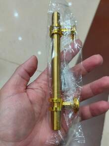 6个铝合金黑金橱柜门把手，实心抽屉拉手，家具五金，欧式现代风格 - 金色 - 查看 11