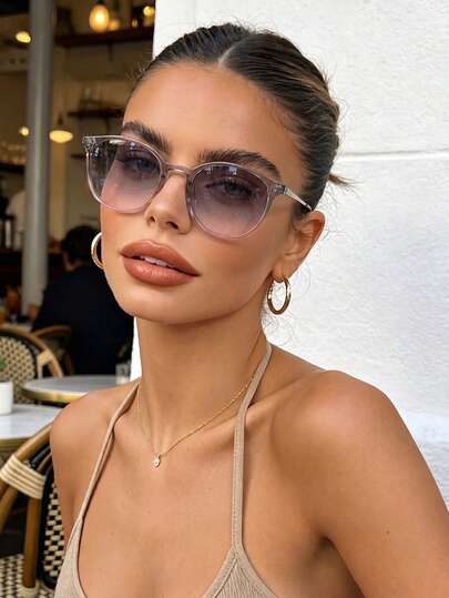 Women's Retro Round Metal Sunglasses, Elegant Design For Outdoor Travel Beach Vacation Casual Wear, Summer UV Protection Driving Glasses, Sunglasses
