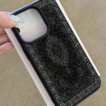 1 ốp lưng điện thoại phong cách retro bằng chất liệu TPU, họa tiết hoa tối màu vintage, tương thích với iPhone 17 Pro Max/17/16 Pro Max/15/13/12/11, S20 FE/A15/S24/A55, Note 11/Note 12/Note 13 Pro, bao phủ toàn bộ, chống rơi, mềm bảo vệ - màu đen - Xem 4