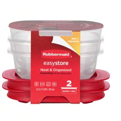 Knorr Rubbermaid EasyStore Rectangle Food Storage Containers, 0.77-Cup, With Lids, 2-Pack