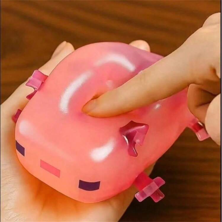 Random Color Viral Creative Axolotl Squishy, Moldable Malt Candy Texture Stress Relief Fidget Toy, Cute Decompression Gift, Suitable For Birthday, Easter, Halloween, Christmas, Party - Multicolor - View 3