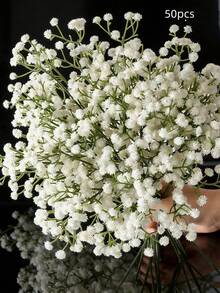 100 fleurs artificielles de Gypsophila, Gypsophila faux, fleurs artificielles de Gypsophila rose, plantes de Gypsophila, fleurs de Gypsophila, bouquets artificiels de Gypsophila, fleurs artificielles de Gypsophila, convient pour les bouquets de mariée, les décorations artisanales à domicile, la décoration de mariage, de fête, de maison, accessoires DIY, la Saint-Valentin, les cadeaux, la remise des diplômes - Fleurs en plastique! Décoration de Noël à la maison - Vert - Voir 12