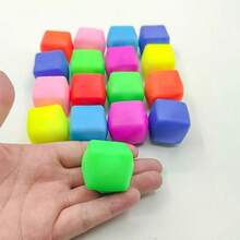 1 pieza Pelota de masa cúbica, juguete antiestrés, juguete de compresión de rebote lento de TPR, juguete de descompresión, juguete creativo para adolescentes, regalo perfecto para cumpleaños/festividades/Navidad - Multicolor - Ver 10