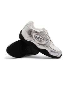 CAMEL CROWN Utomhus Dam Vår Casual Klackhöjande Sneakers Sportskor - Silver Svart - Visa 5
