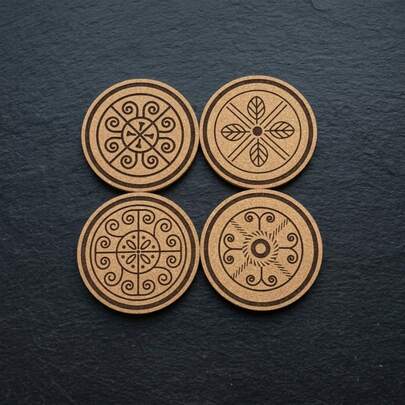 4 قطع من مجموعة حصائر الفلين المقاومة للحرارة - حصائر طاولة للأطباق والنباتات والأصص - اكسسوارات حماية المطبخ المتينة