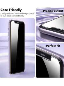 Shockproof Anti-Spy Phone Screen Protector 3pcs Privacy Tempered Glass Screen Protector For IPhone 17 Pro Max. High-Hardness Tempered Glass Provides Daily Privacy Protection. Smooth Touch, Sensitive Touch, Professional Privacy Technology. Suitable For IPhone 17 Pro/17 Air/17/17E/16 Pro Max/16 Pro/16 Plus/16/16E/15/14/13/12/11 And Other Models. Compatible With Various Phone Cases And Accessories. Provides Phone Protection And Privacy Protection Mother's Day Gift Anniversary Gift - Black - View 5