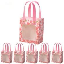 5pcs/Set Cherry Blossom Pattern Gift Boxes - Packaging Boxes - See-Through Window Gift Boxes - Candy Gift Boxes, Suitable For Birthday Parties, Weddings, Celebrations, Team Building And Other Party Favors - Multicolor - View 8