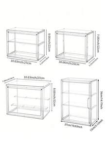 1 pieza Estante de almacenamiento ajustable de biberones de acrílico transparente, estantería de exhibición de juguetes con divisor extraíble y puerta magnética, adecuado para organizador de biberones de mostrador y gabinete - Multicolor - Ver 7