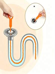 1/3pcs Multi-Functional Drain Cleaner Tool With Hair Collector, Suitable For Sink, Pipe, Basin, Toilet, Bathroom And Kitchen Cleaning - A - View 1