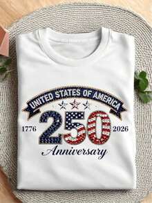 3 Camisetas del 250º Aniversario de EE. UU., Conjunto de Cumpleaños 250 Años de Libertad en América, Camiseta Patriótica del Día de la Independencia, Camisetas de América 1776-2026, Conjunto Retro de Verano para Mujer, Ropa de Vacaciones para Mujer, Elegantes.|Moda Urbana Local de Primavera/Verano||Uso Casual Diario Primavera Verano Moderno Moldeador|Conjunto de verano para mujer, ropa de vacaciones|Blusas elegantes para mujer, ropa de primavera, blusas de verano. - Blanco - Ver 12