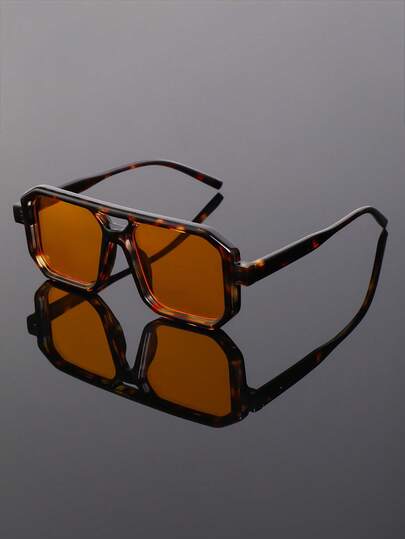 New Classic Versatile Square Fashion Glasses, Fashionable Decoration For Street Style, Party, Daily Wear, High Quality Minimalist Casual Vacation Beach Unisex Glasses
