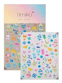 6D Embossed Summer Nail Art Stickers, Includes Colorful Bikini, Swimming Ring, Starfish, Swimsuit And "It's Swimming/It's Summer" Cute English Slogan, Fresh And Vibrant Colors, Suitable For Beach Vacation, Summer Party, Casual Outfit, Nail DIY, Suitable For Sweet Girls, Students, Moms, Nail DIY Beginners, Summer Lovers - Multicolor - View 10