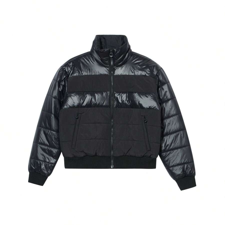 Adidas Áo khoác ngắn nữ thoải mái cổ đứng, có lớp lót, HK5247, Thu/Đông - màu đen - Xem 1