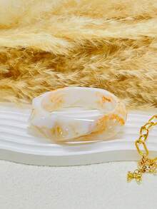 Set de 4 pulseras de encanto, pulsera dorada, pulsera de resina, pulsera verde, pulsera ancha, pulsera gruesa, set de pulseras mixtas de oro y blanco, set de pulseras, pulsera ancha, pulsera de mujer, regalo para ella - Multicolor - Ver 4