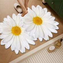 1pc Daisy Pattern Bathroom Mat, Bathroom Rug, Door Mat, Small Rug, Carpet, Floor Mat, Home Decor, Area Rug, Outdoor Mat, Home Decor, Area Carpet, Bedroom Carpet, Washable Rug - Multicolor - View 1