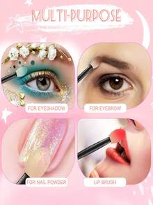 20/50/100/200pcs Double-Ended Eyeshadow Brushes, Disposable Double-Sided Eyeshadow Sponge Applicators, Oval Eyeliner Brushes, Makeup Brushes Tools - Multicolor - View 5