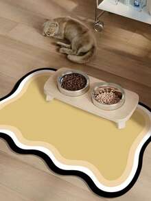 1pc Customized Super Absorbent Pet Food Mat, Personalized Design With Pet Name, Made Of Thick Non-Slip Absorbent Diatomaceous Earth Material Personalized Pet Bowl Mat - Multicolor - View 12