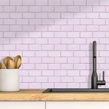 10pcs/Pack Self-Adhesive Thickened Wall Stickers, Purple Rectangular Brick Pattern Wallpaper, Suitable For Home, Kitchen, Room, Wall Decor - Thickened - View 8