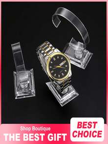1/5Pcs Transparent Watch Display Stand-A Plastic Display Stand For Bracelets And Jewelry. Ideal For Organizing And Showcasing Watches As Well As Various Types Of Jewelry; An Exquisite Display Piece And An Essential Home Storage Accessory. - Clear - View 2