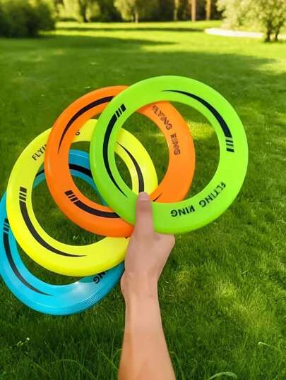 1/2pcs Hollow Flying Ring, Durable Polypropylene Flying Disc, Lightweight And Portable, Vibrant Mixed Colors (Yellow, Green, Orange, Blue), Outdoor Shockproof And Wear-Resistant, Suitable For Beach, Park, Backyard, Family Entertainment, Couples Play, Park Recreational Equipment, Park Activities, Fun Accessories, High-Quality Flying Disc, Couples Playtime, Gift