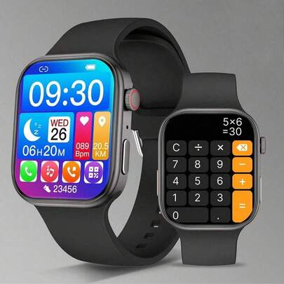 Unisex Smartwatch mit Schrittzähler, Kalorienerfassung, Anruf-/Nachrichtenerinnerung, Schlafüberwachung, Wecker, Wetter, Kamera, Sitzend-Erinnerung, kompatibel mit Android & iOS