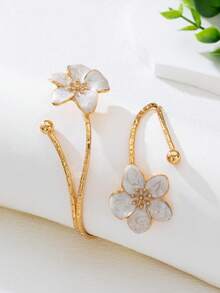 1pc Women's Five-Petal Flower Bracelet, Oil Drop Flower Shaped Jewelry Accessory - Five-petal Flower Bracelet - View 10