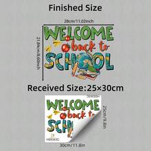 1 Stück Cartoon "Willkommen zurück in der Schule" Wandaufkleber für Kinder, bunter Globus & Apfel Aufkleber, halbmatt PVC, abnehmbar, für Klassenzimmer, Kinderzimmer, Spielzimmer Dekoration - Verschiedenfarbig - Übersicht 11
