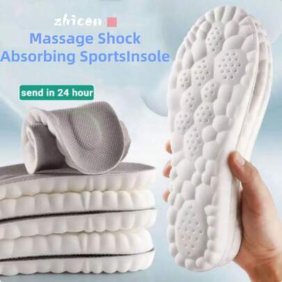 4D Sports Insoles Ultra-Soft High-Elasticity Pads Anti-Pain Antibacterial Deodorant Pad Casual Cushion Arch Support Foot Insoles
