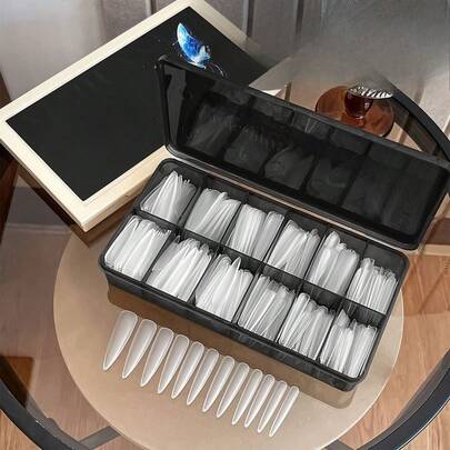 No Filing Or Carving Needed, Seamless Water Drop Nail Tabs. Ultra-Thin Matte Trapezoid Lengthened Press On Nails, Bulk Boxed Design Perfect For Salon Use.