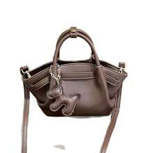 Bolso de Lujo para Mujer en Cuero Genuino, Cuero Natural Original, Gran Capacidad, Versátil, Sencillo, Bolso de Mano de Color Sólido, a la Moda con Accesorios Decorativos, Bolso Dumpling, Bolso de Hombro Casual y Elegante, Bolso Bandolera, bolsos Kamel Reina Mexicanos - blanquecino - Ver 7