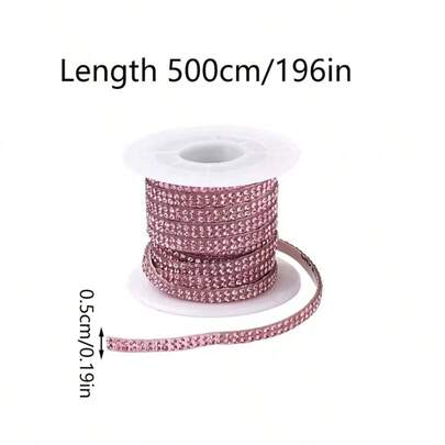 Dải trang trí đính đá tự dính dài 5m, bề mặt đính đá lấp lánh, thích hợp trang trí nội thất xe hơi, đồ thủ công tự làm.