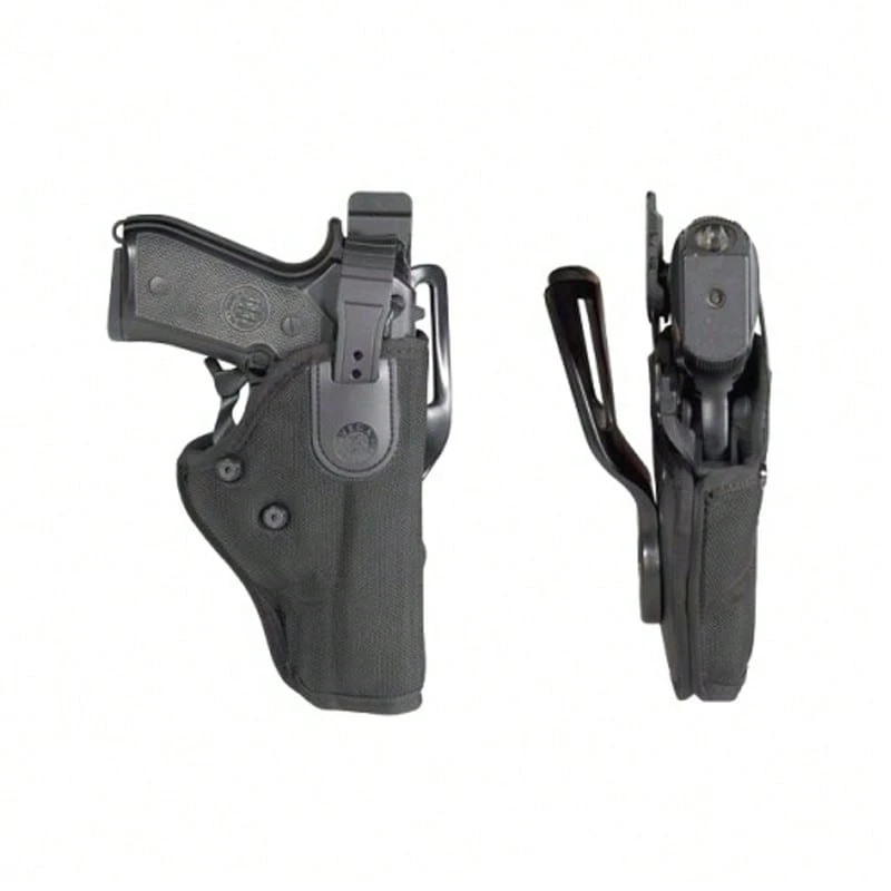 Funda Policial antihurto con doble sistema de retención en Cordura para arma corta en color negro Vega Holster  SP213 - Negro - Ver 1