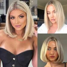 Omber Rooted Human Hair Wig Wear And Go Transparent Lace Wig Human Hair Short Bob Wig For Women Daily Use Preplucked Brazilian Virgin Hair Glueless 5x5 Lace Closure Glueless Ready To Wear Wig With Natural Looking For Women - S2/24 - View 6