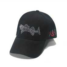 Fish Embroidery Baseball Cap For Men And Women Outdoor Fishing Enthusiasts - Black - View 12