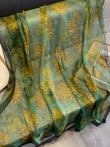 1pc Pink Floral Chiffon Scarf, Women's Lightweight Versatile Shawl Wrap, Suitable For Spring, Autumn, Travel, Sun Protection,Beach Towel,Holiday - Multicolor - View 4