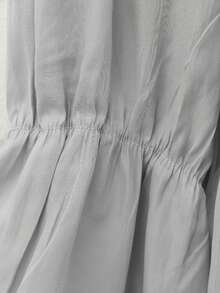 Elegant Blouse With Cascading Ruffles And Elastic Cuffs. - Grey C8093 - View 4
