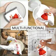 2pcs Cute Towel Set - Decorative Dish Towels, Super Absorbent Microfiber, Machine Washable, Suitable For Holiday Decor, Cooking, Baking, Housewarming Gifts And Cleaning, Fit For Kitchen, Bathroom, Toilet - Multicolor - View 8