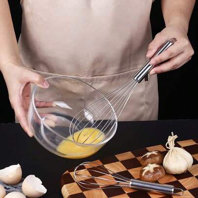 1 pieza/3 piezas Batidores para cocinar, Batidor de acero inoxidable para mezclar, batir, batir y revolver, Juego de batidores de alambre de globo versión mejorada