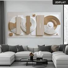 1Pc Wooden Frame Wrapped Canvas Painting, Modern Abstract Geometric Art, Modern Living Room And Bedroom Wall Decoration, Home And Office Wall Decoration, Perfect Gift And Home Decoration, Wrapped Canvas Painting, 2D Flat - 有框架 - 查看 6