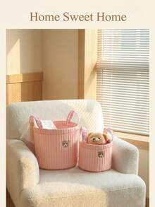New Baby Storage Basket, Large Capacity Portable Diaper Organizer Bag, Multifunctional Handheld Storage Box For Newborn Supplies, Desktop Toy Storage, Household Items Storage Container, Foldable Lightweight Home Organizer Basket, Practical For Bedroom, Living Room And Nursery, Suitable For All Seasons - Multicolor - View 6