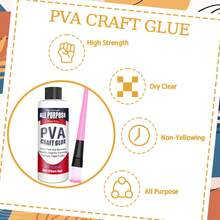 240ml/120ml Neutral PH Craft Glue, Acid-Free PVA Formula Water Soluble Glue, Dries Clear And Flexible - Ideal For Arts, Paper, Photography, Scrapbooking And Book Binding. - PVA Glue - 查看 5